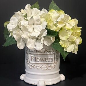 Hydrangea In Ceramic Pot